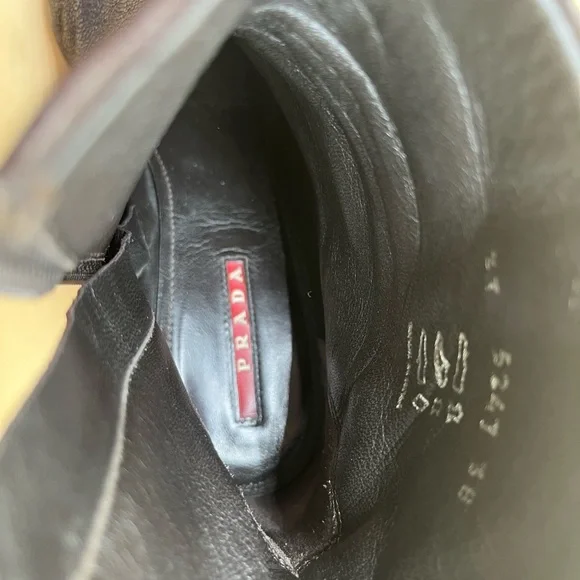 Prada Brown Leather Ankle Boots. Size 38 US 8 - Picture 8 of 12